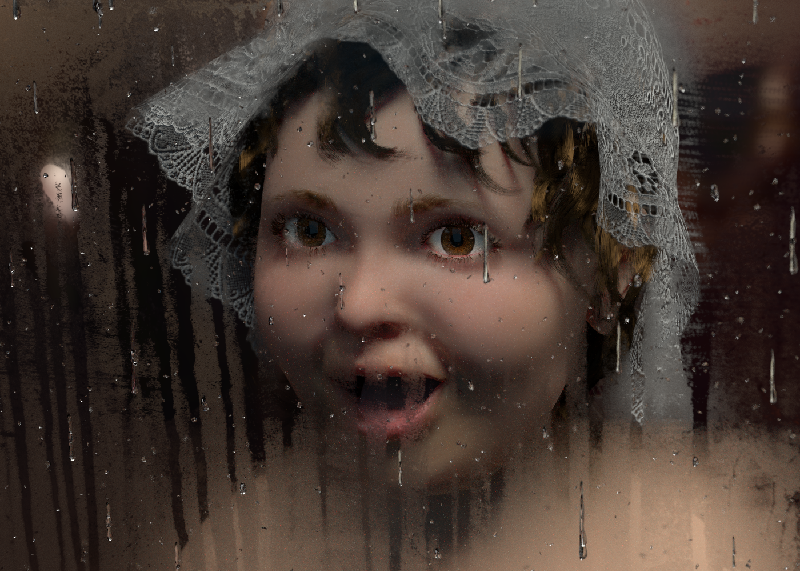 3D child character on a window